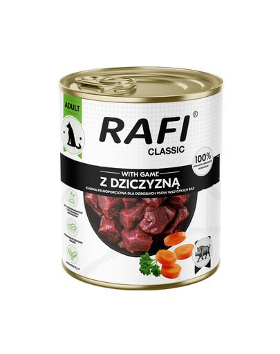 RAFI Classic s divočinou 800 g konzerva pro psy