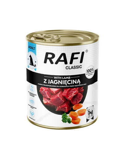 RAFI Classic s jehněčím 800 g konzerva pro psy