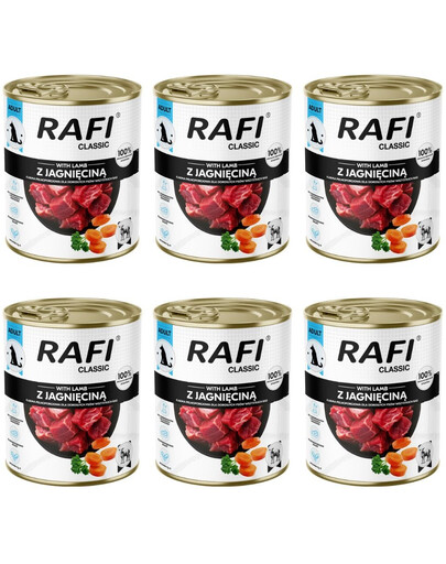 RAFI Classic s jehněčím 6x800 g konzervy pro psy