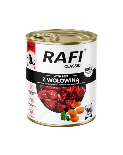 RAFI Classic s hovězím masem 800 g konzerva pro psy