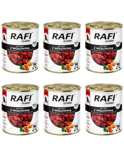 RAFI Classic s hovězím masem 6x800 g konzervy pro psy