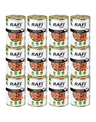 RAFI Classic Zvěřina a mrkev v omáčce 12x1240 g konzervy pro psy všech plemen