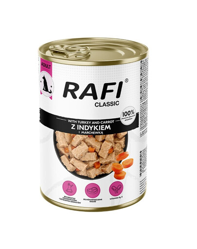 RAFI Classic Krůta a mrkev v omáčce 1240 g konzerva pro psy všech plemen