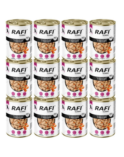 RAFI Classic Krůta a mrkev v omáčce 12x1240 g konzervy pro psy všech plemen
