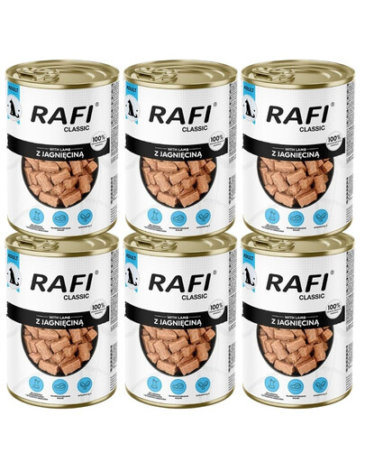 RAFI Classic Jehněčí v omáčce 6x1240 g konzervy pro psy všech plemen
