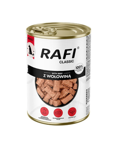 RAFI Classic Hovězí v omáčce 1240 g konzerva pro psy všech plemen