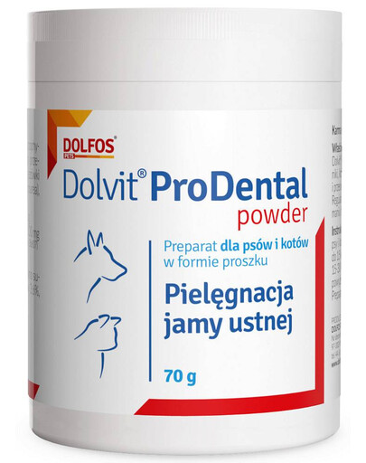 DOLFOS Dolvit ProDental Powder 70g Přípravek pro hygienu ústní dutiny pro psy a kočky