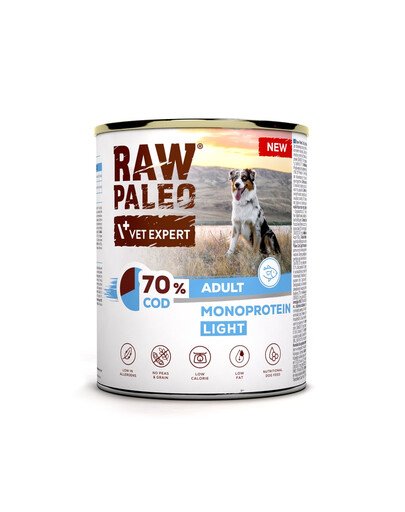 RAW PALEO Monoprotein Light Cod Adult 800g treska, krmivo pro psy