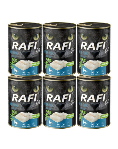 RAFI Cat Adult s treskou 6x400 g mokré krmivo pro kočky