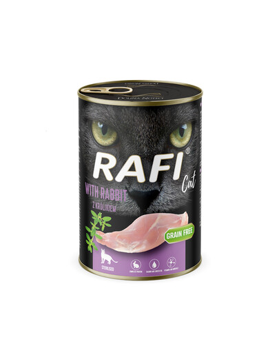 RAFI Cat Adult s králíkem 400 g konzerva pro kastrované kočky