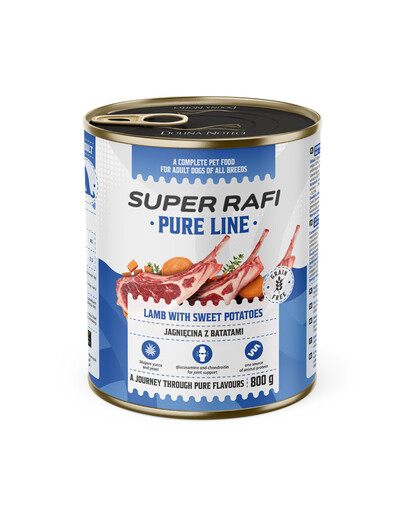 SUPER RAFI Pure Line jehněčí s batáty 800g konzerva pro psy