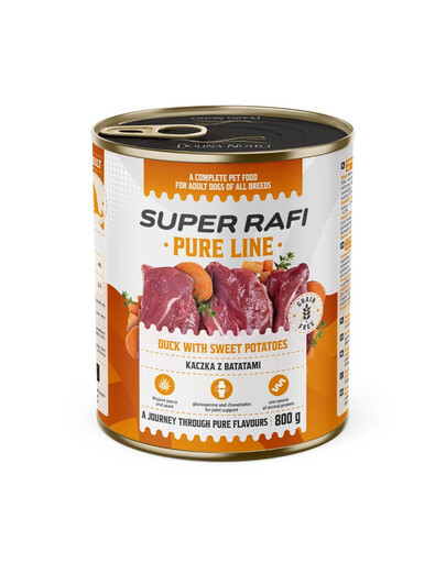 SUPER RAFI Pure Line kachna s batáty 800g konzerva pro psy