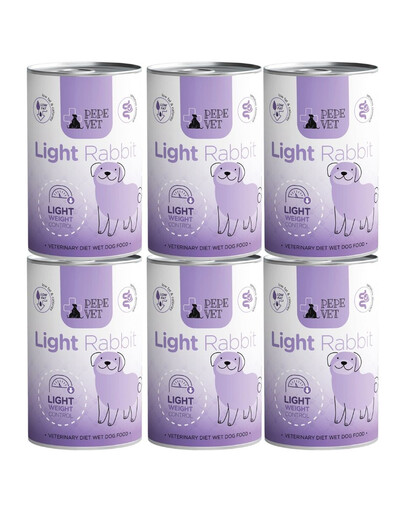 PAKA ZWIERZAKA PEPE Vet Light Rabbit 6x400 g konzervy pro psy podporující redukci nadváhy