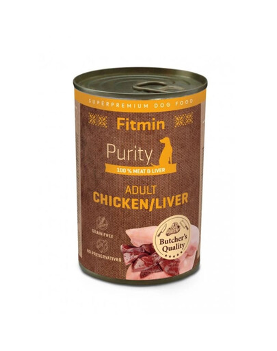 FITMIN Purity Adult Chicken with Liver 400 g kuřecí s játry konzerva pro psy