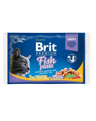 BRIT Sada kapsiček pro dospělé kočky s rybami 8x100g