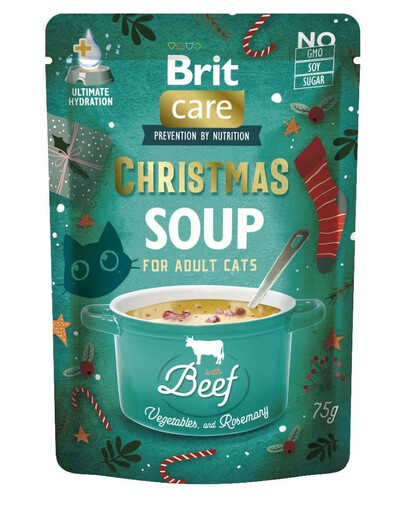 BRIT Care Cat Christmas Soup Beef 3x75g hovězí a zeleninová polévka pro kočky