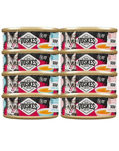 VOSKES Soup Mix 8x50 g polévka s lososem a tuňákem pro kočky