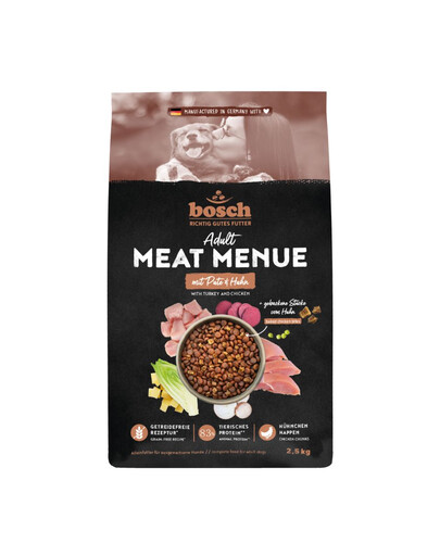 BOSCH Meat Menue Adult s krůtím a kuřecím masem 2,5 kg granule pro psy