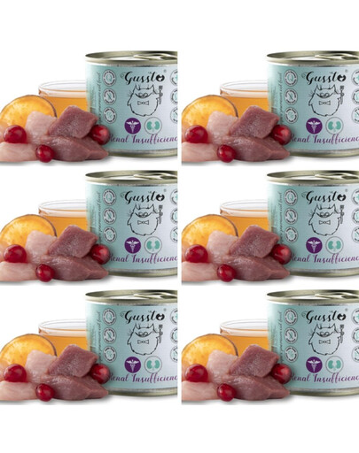 GUSSTO Vet Renal Insufficiency 6x200 g krůta a husa při onemocněních ledvin