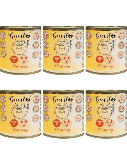 GUSSTO Cat Urinary 6x200 g krmivo pro kočky s urolitiázou