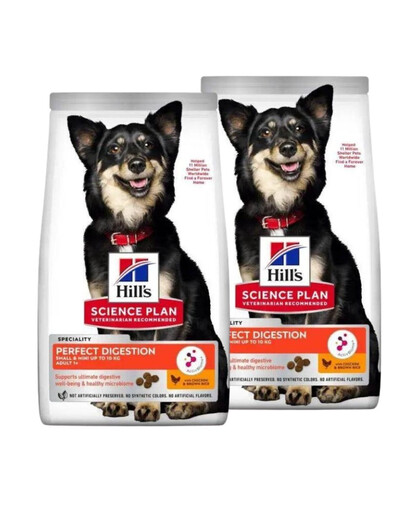 HILL'S Science Plan Adult Small Mini Perfect Digestion Chicken 2x6 kg kuřecí, krmivo pro psy malých a miniaturových plemen podporující zdravé trávení