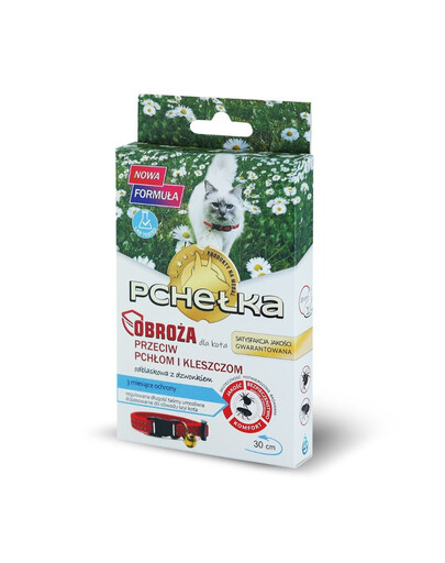 PCHEŁKA Obojek proti klíšťatům a blechám se zvonkem pro kočky 30 cm