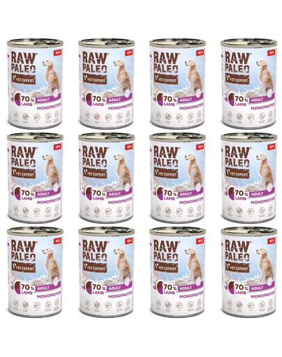 RAW PALEO Monoprotein Lamb Adult 12x400g jehněčí krmivo pro psy