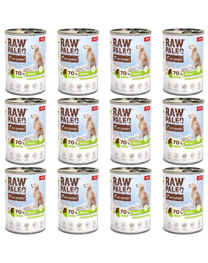 RAW PALEO Monoprotein Deer Adult 6x400g s jelením masem, krmivo pro psy