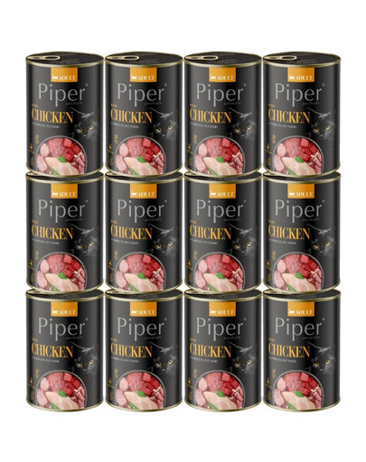 PIPER Animals Chicken 12x400 g s kuřecím masem, mokré krmivo pro kočky