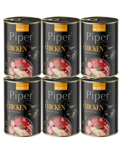 PIPER Animals Chicken 6x400 g s kuřecím masem, mokré krmivo pro kočky