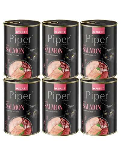 PIPER Animals Salmon 6x400 g s lososem, mokré krmivo pro kočky