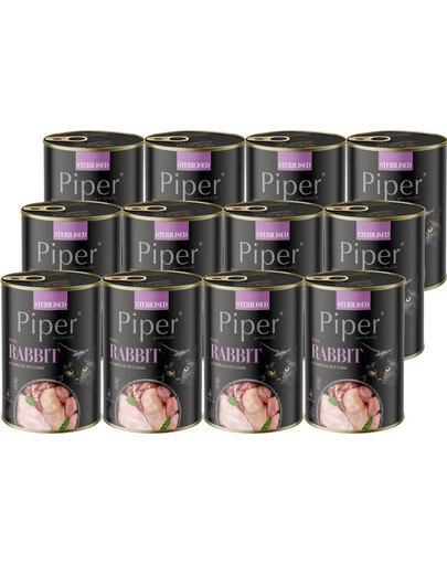 PIPER Animals Sterilised Rabbit 12x400 g s králičím masem, mokré krmivo pro sterilizované kočky