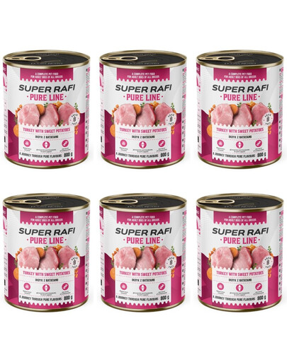 SUPER RAFI Pure Line krůta s batáty 6x800g konzervy pro psy
