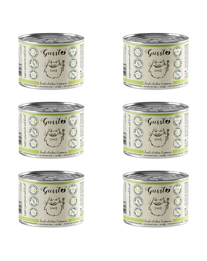 GUSSTO Cat Fresh Chicken Prawns mokré krmivo pro kočky kuře s krevetami 6x200 g