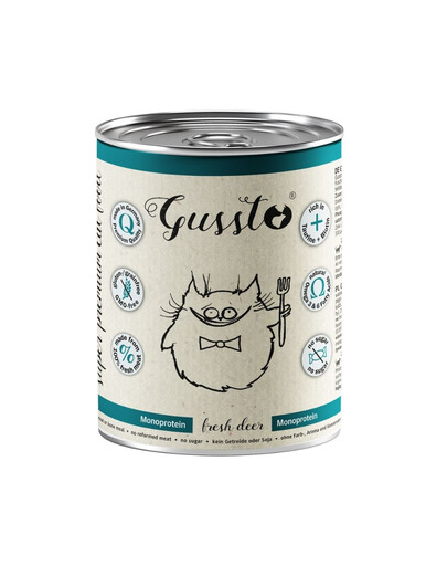 GUSSTO Fresh Deer 400g čerstvé jelení, monoproteinové mokré krmivo pro kočky