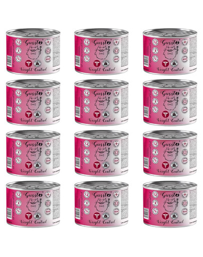 GUSSTO Vet Weight control Cat 12x200g konzervy pro kočky s nadváhou