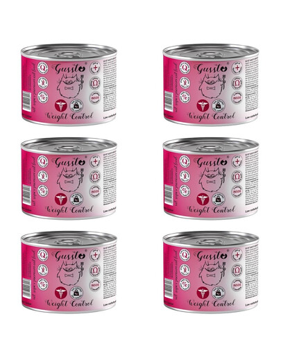 GUSSTO Vet Weight control Cat 6x200g konzervy pro kočky s nadváhou