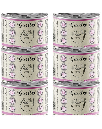 GUSSTO Cat Fresh Goat mokré krmivo pro kočky s kozím masem 6x200g
