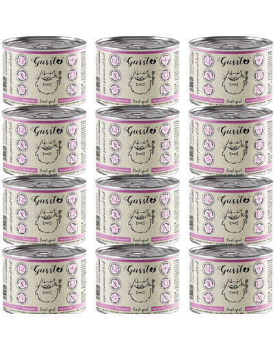 GUSSTO Cat Fresh Goat mokré krmivo pro kočky s kozím masem 12x200g