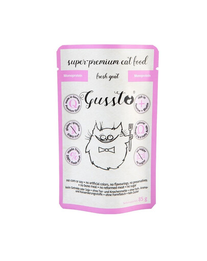 GUSSTO Fresh Goat 85 g čerstvé kozy, monoproteinové mokré krmivo pro kočky