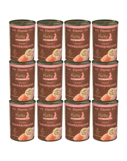 FITMIN Purity Puppy Chicken with Salmon 12x400 g kuřecí krmivo s lososem, pro štěňata