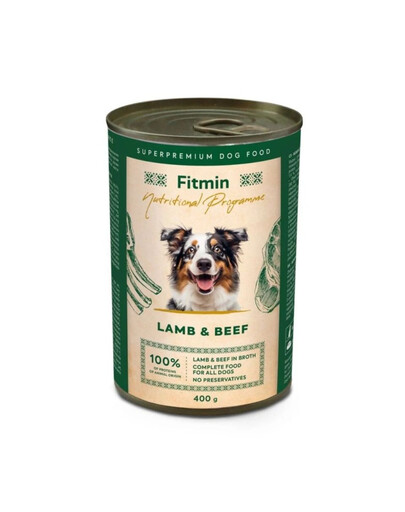 FITMIN Monoprotein Lamb and Beef 400 g s hovězím a jehněčím konzerva pro psy