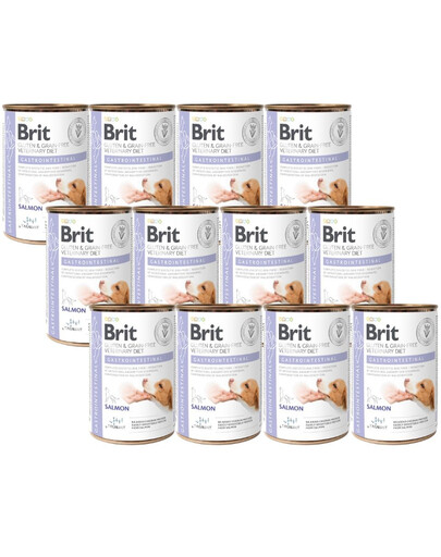 BRIT Veterinary Diet Gastrointestinal lososové krmivo pro psy s citlivým trávením 12x400 g