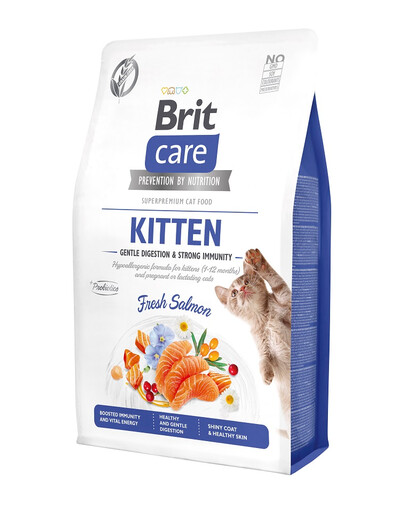 BRIT CARE Grain-Free Kitten Immunity 2 kg hypoalergenní krmivo pro koťata s lososem