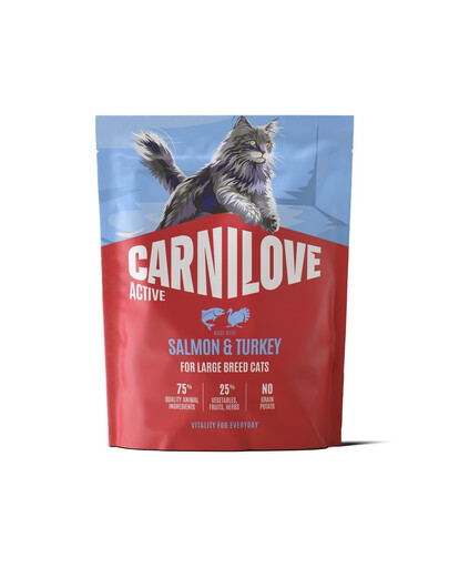 CARNILOVE Active Cat Salmon and Turkey Adult Large 400 g losos a krůta, pro kočky velkých plemen