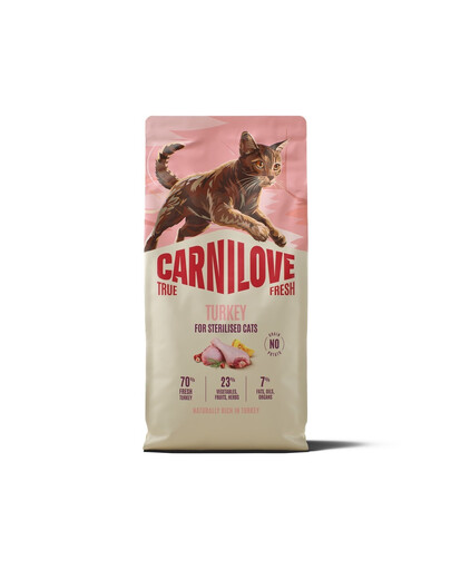 CARNILOVE True Fresh Cat Turkey Sterilised 6 kg krůta, pro kastrované kočky