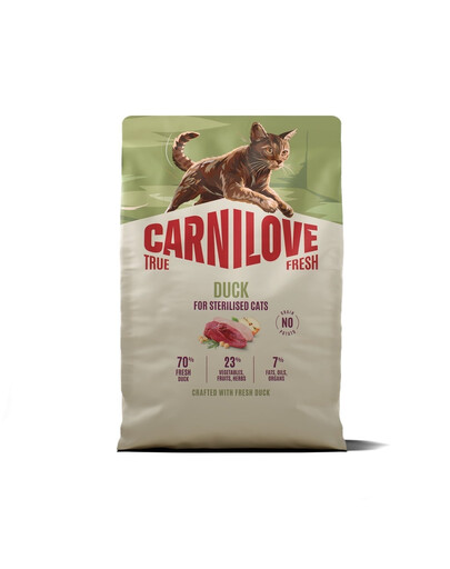 CARNILOVE True Fresh Cat Duck Sterilised 2 kg kachna, pro kastrované kočky