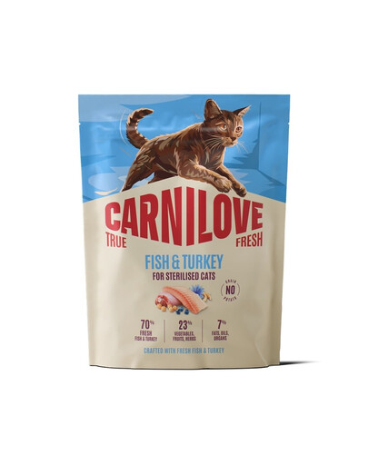 CARNILOVE True Fresh Cat Fish and Turkey Sterilized 400g rybí a krůtí krmivo pro sterilizované kočky
