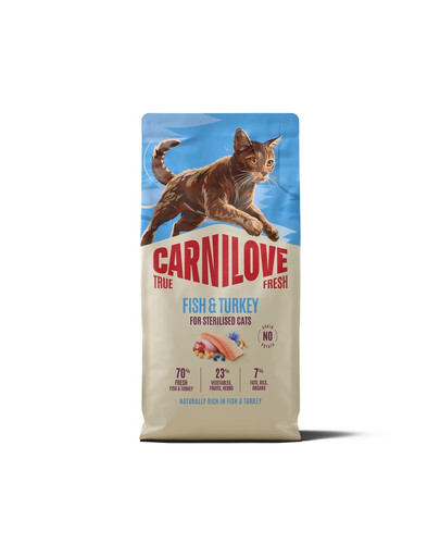 CARNILOVE True Fresh Cat Fish and Turkey Sterilised 6 kg ryba a krůta, pro kastrované kočky