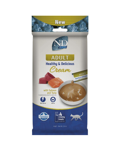 FARMINA N&D Ocean Cat Creamy Salmon and Tuna 60 g s lososem a tuňákem, krémová pochoutka pro kočky